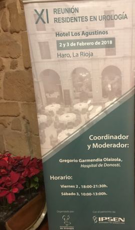 Cartel de la 11ª Reunión MIR Urología de la Sociedad Vasca de Urología. Haro 2018